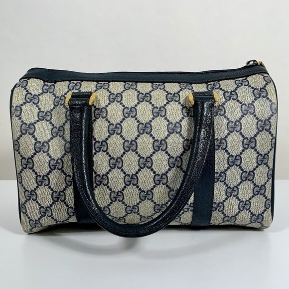 VTG GUCCI Speedy Boston Shoulder Handbag GG Navy Accessory Collection - Picture 6 of 16